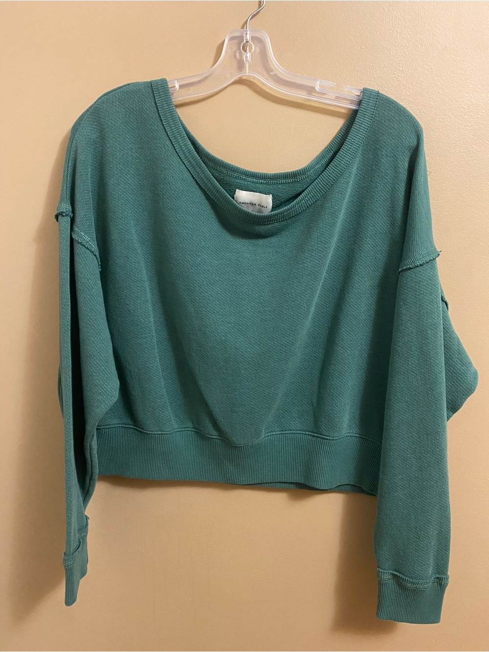 American Eagle Teal Off-Shoulder Top